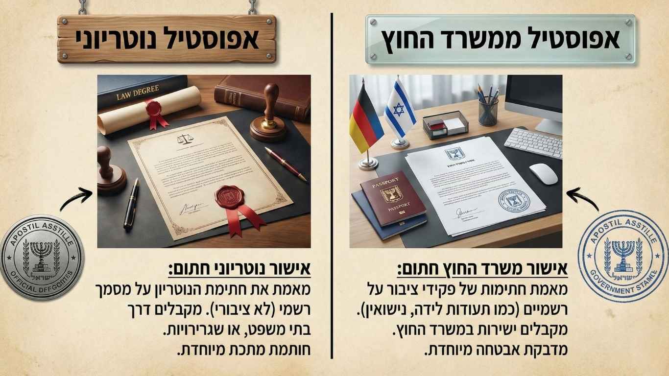 ההבדלים בין אפוסטיל נוטריוני לאפוסטיל ממשרד החוץ