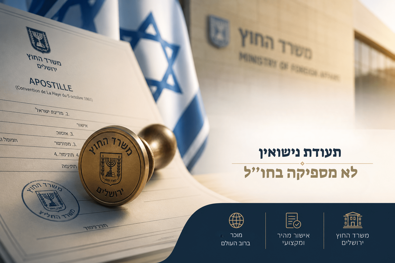 תעודת נישואין לא מספיקה בחו״ל – אפוסטיל משרד החוץ